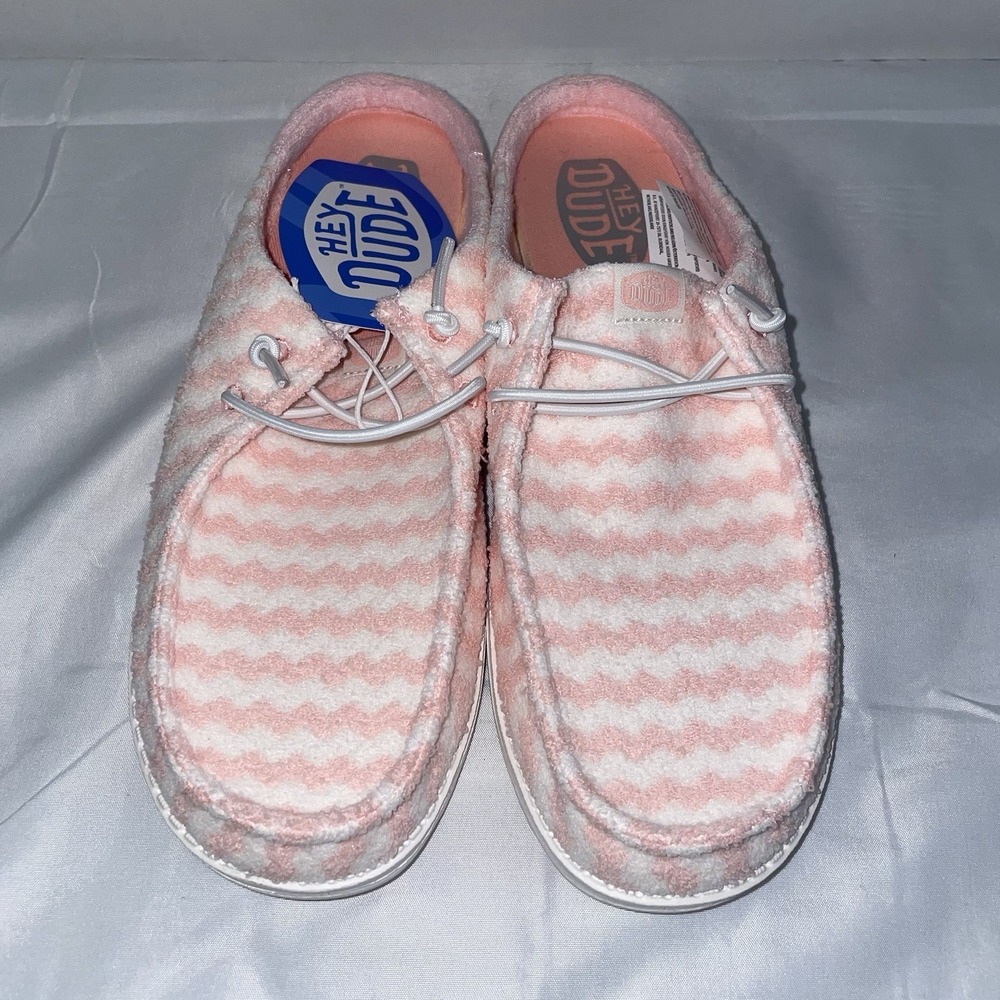 Hey Dude Wendy Slip Terry‎ Stripe Shoes Women's Size 6 NWOB